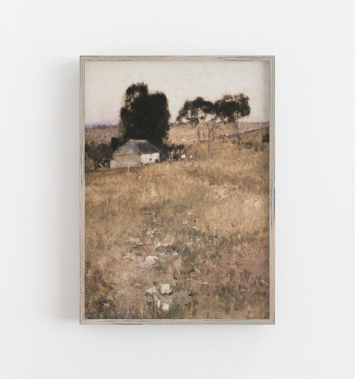 Muted Landscape, Vintage Farmhouse Art Print