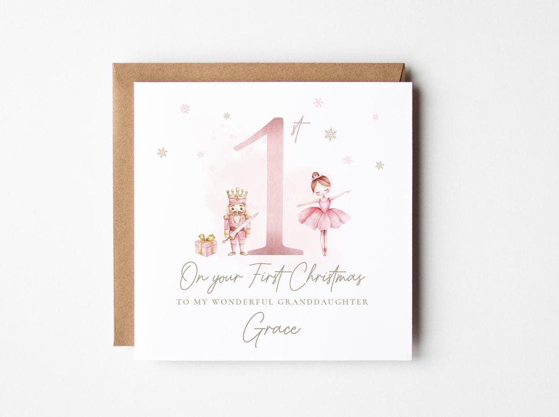Baby Girl's First Christmas Nutcracker Ballerina Keepsake Print
