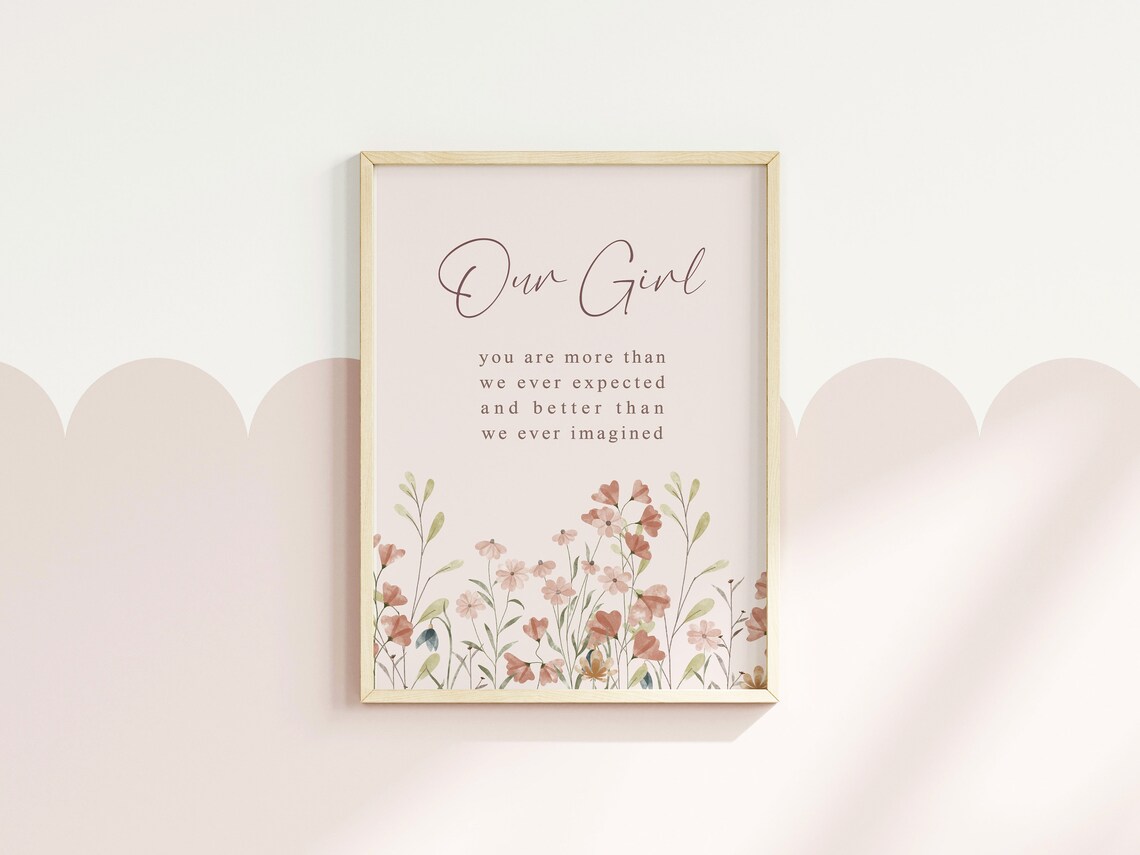 Our Girl Wildflower Print, Nursery Wall Art