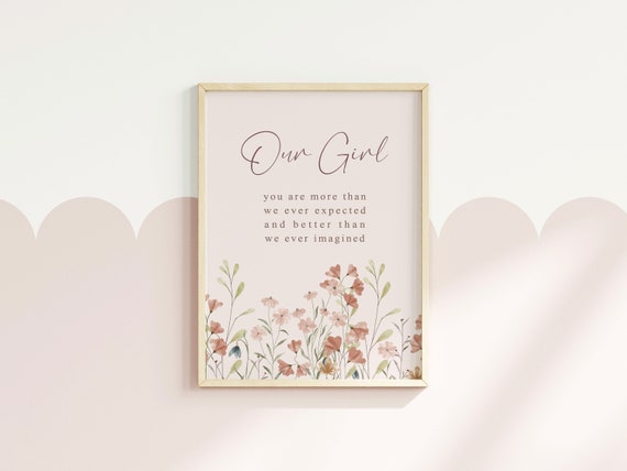 Our Girl Wildflower Print, Nursery Wall Art