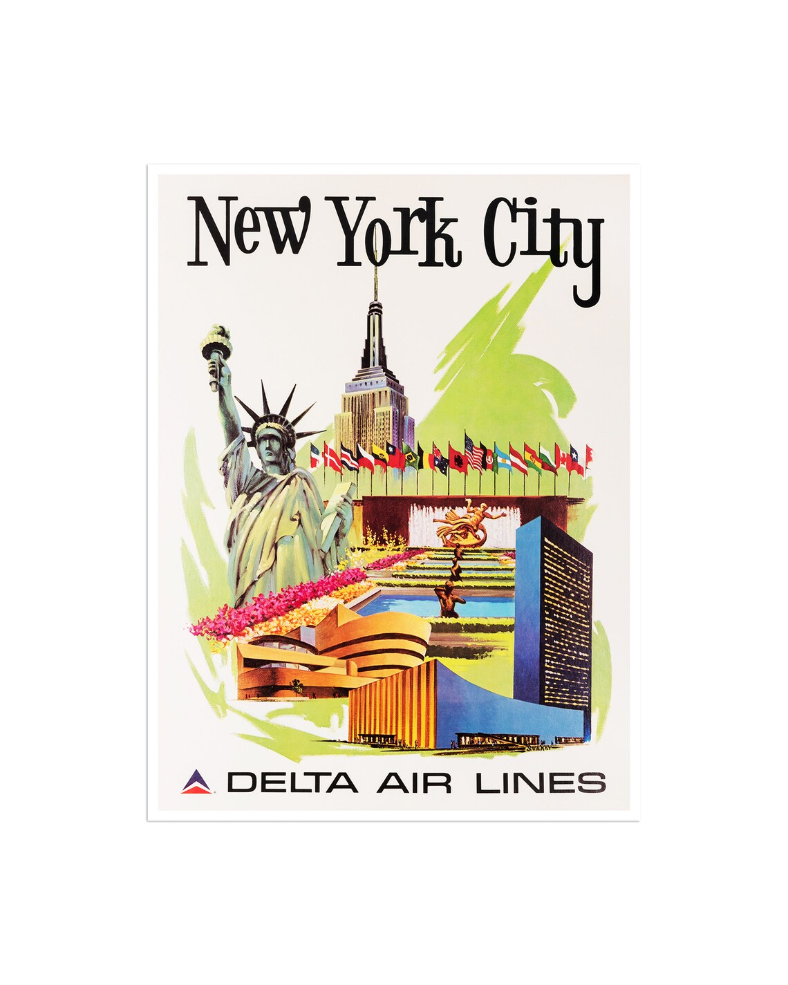 New York City Delta Air Lines Liberty Empire State Landmark Poster