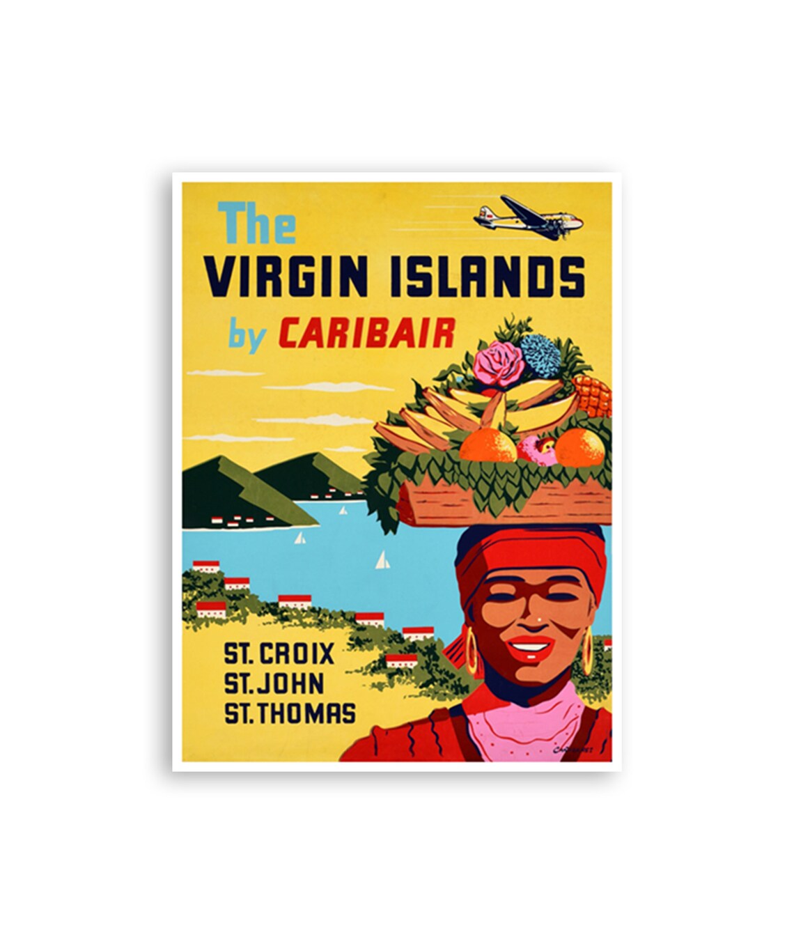 Virgin Islands Travel Poster, St Croix St John St Thomas