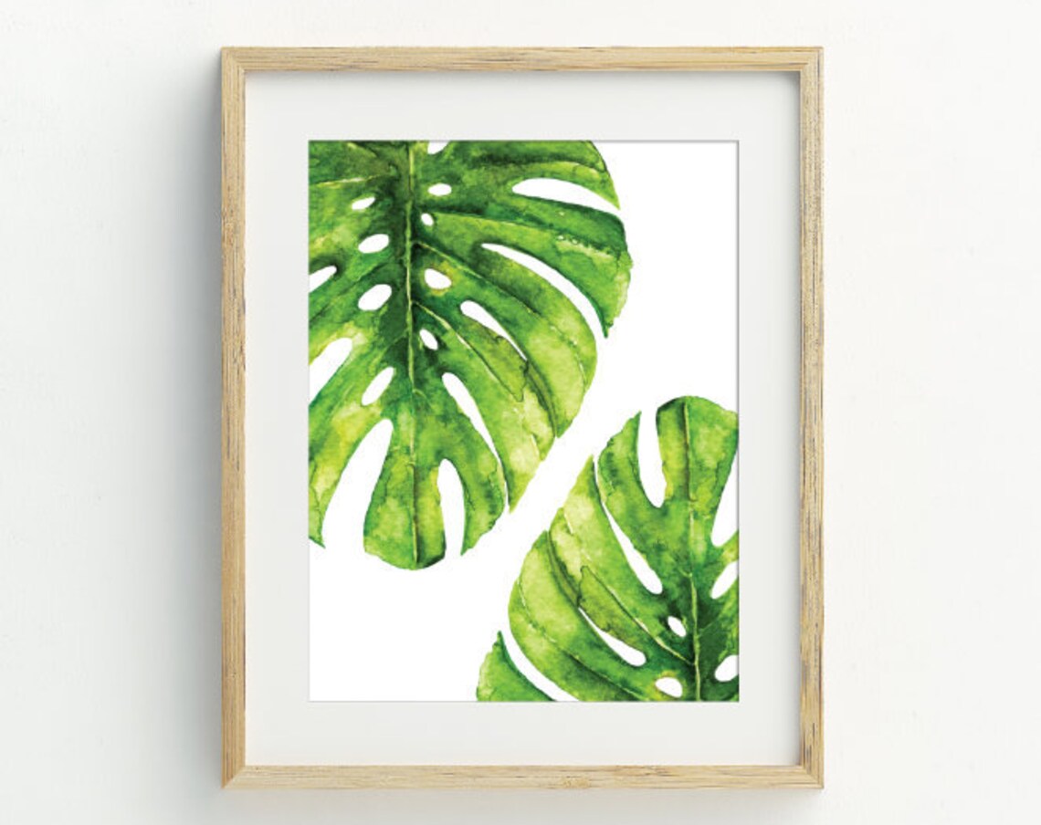 Monstera Leaf Botanical Art Print, Tropical Decor