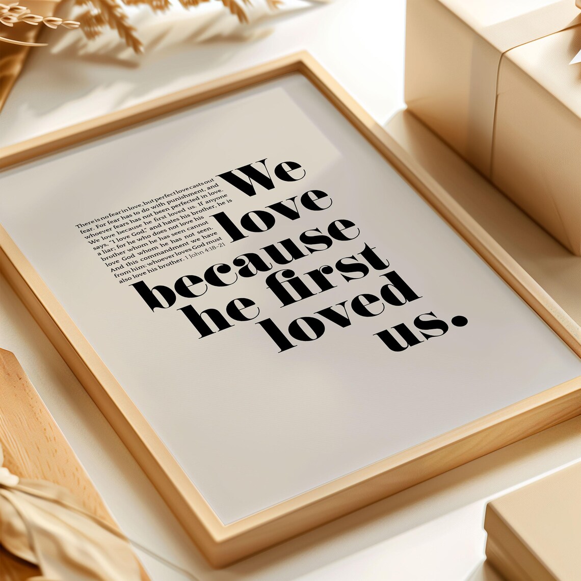 1 John 4:19 Christian Love Art Print, Wedding Verse - Image 2