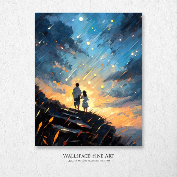 Watching Shooting Stars At Sunset Fantasy Landscape Painting Wall Art Dcor Print Wallspace Fine 30047