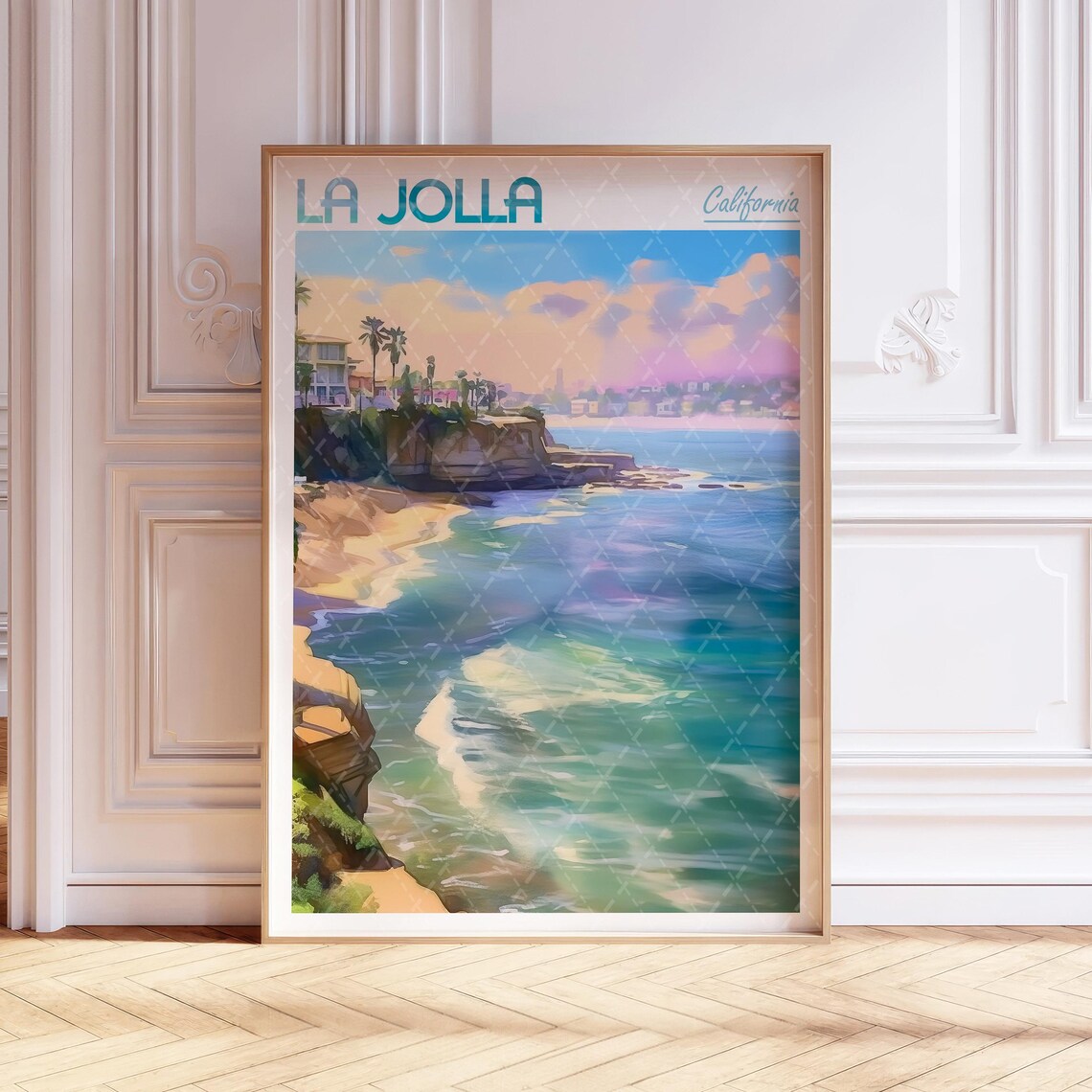 La Jolla Watercolor Art Print, San Diego Travel