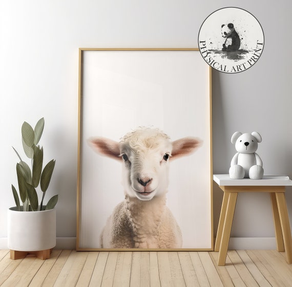 Baby Lamb Wall Art Physical Print Animal Illustration Nursery Decor Infant Matte Poster