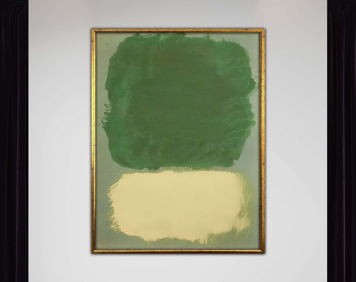Mark Rothko Style Green Cream Color Field Minimalist Nature Poster