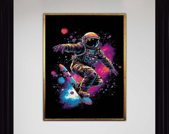 Extra Large Astronaut Canvas Wall Art Space Poster Print Modern Home Dcor Ready To Hang Spacethemed Artwork