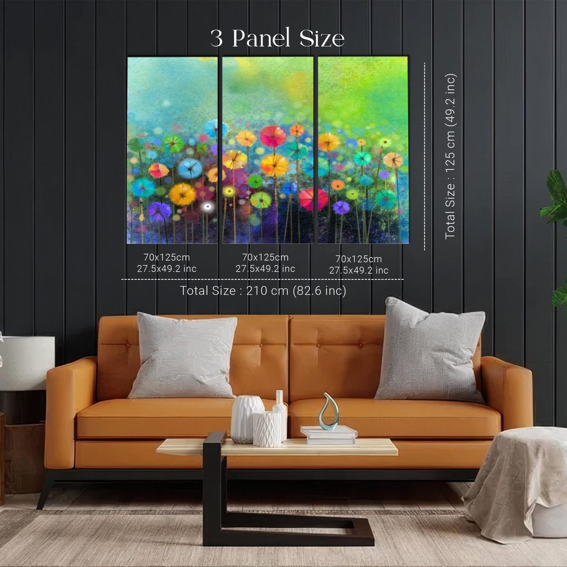 Rainbow Dandelion Style Abstract Flower Heads Whimsy Art Poster - Image 2