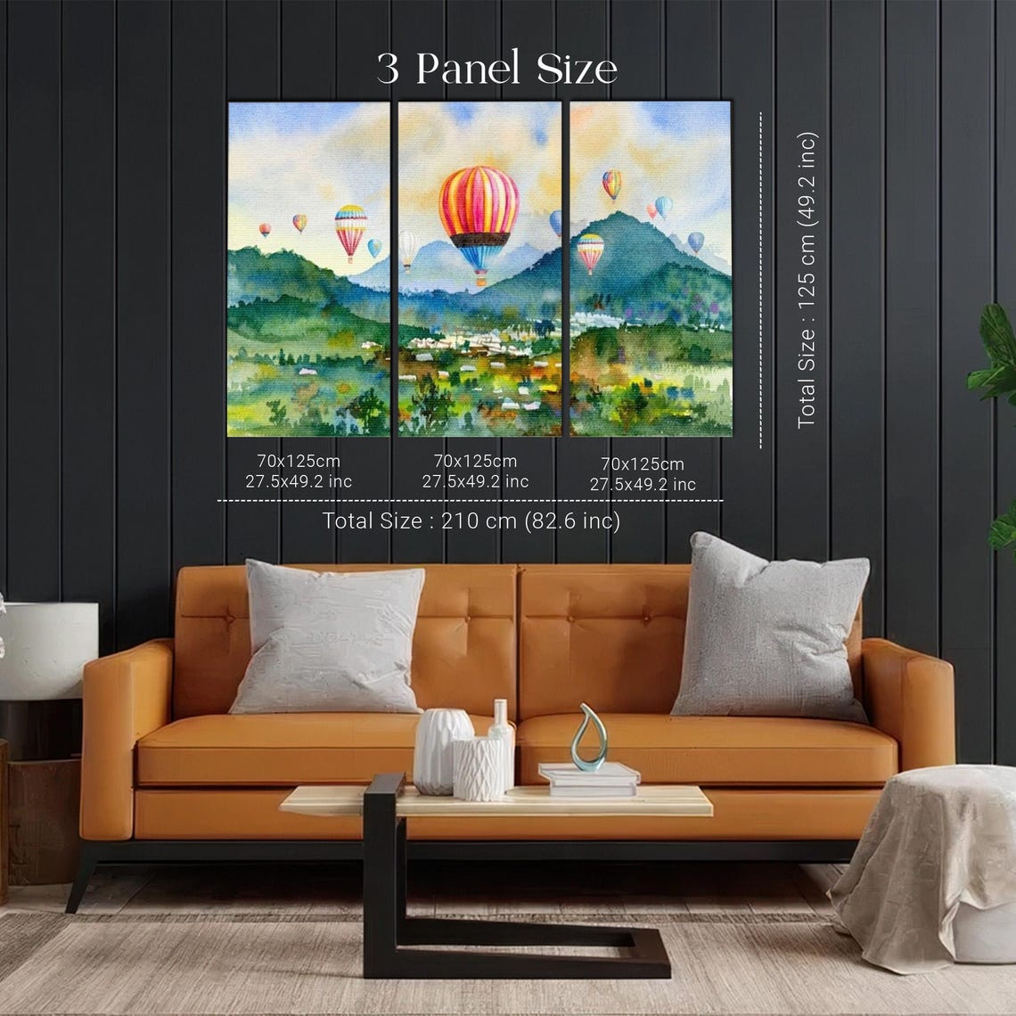 Cappadocia Hot Air Balloons Floating Over Green Valleys Poster - Image 2