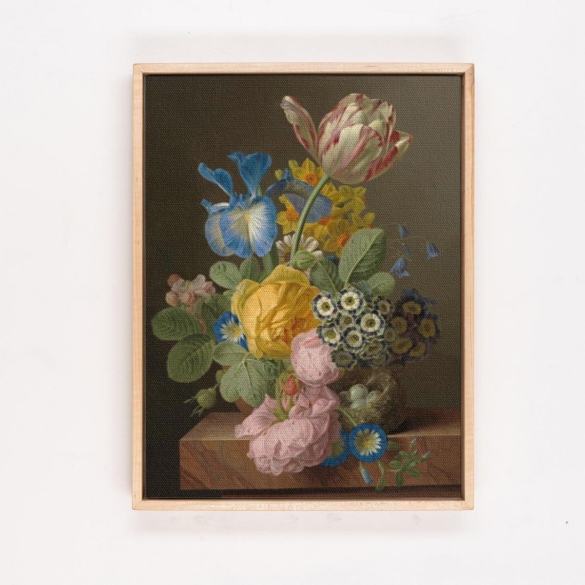 Dutch Master Style Flower Bouquet Still Life Dark Background Poster - Image 4