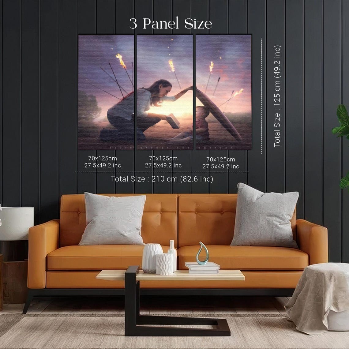 Mother Shielding Child From Flaming Arrows Reading Art Poster - Image 2
