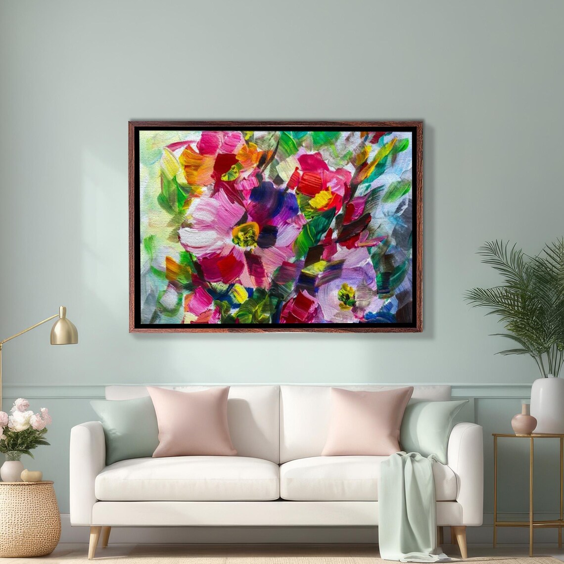 Colorful Abstract Floral Pattern Thick Oil Painting Art Poster