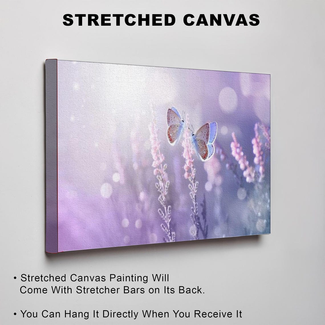 Elegant Butterflies On Lavender Flowers Decorative Wall Art Large Wall Art Framed Wall Art Animal Wall Art - Image 3