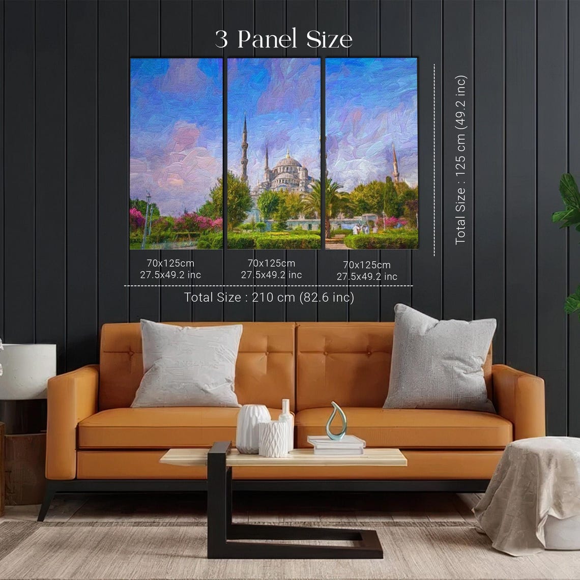 Blue Mosque Istanbul Six Minarets Colorful Impressionist Poster - Image 2