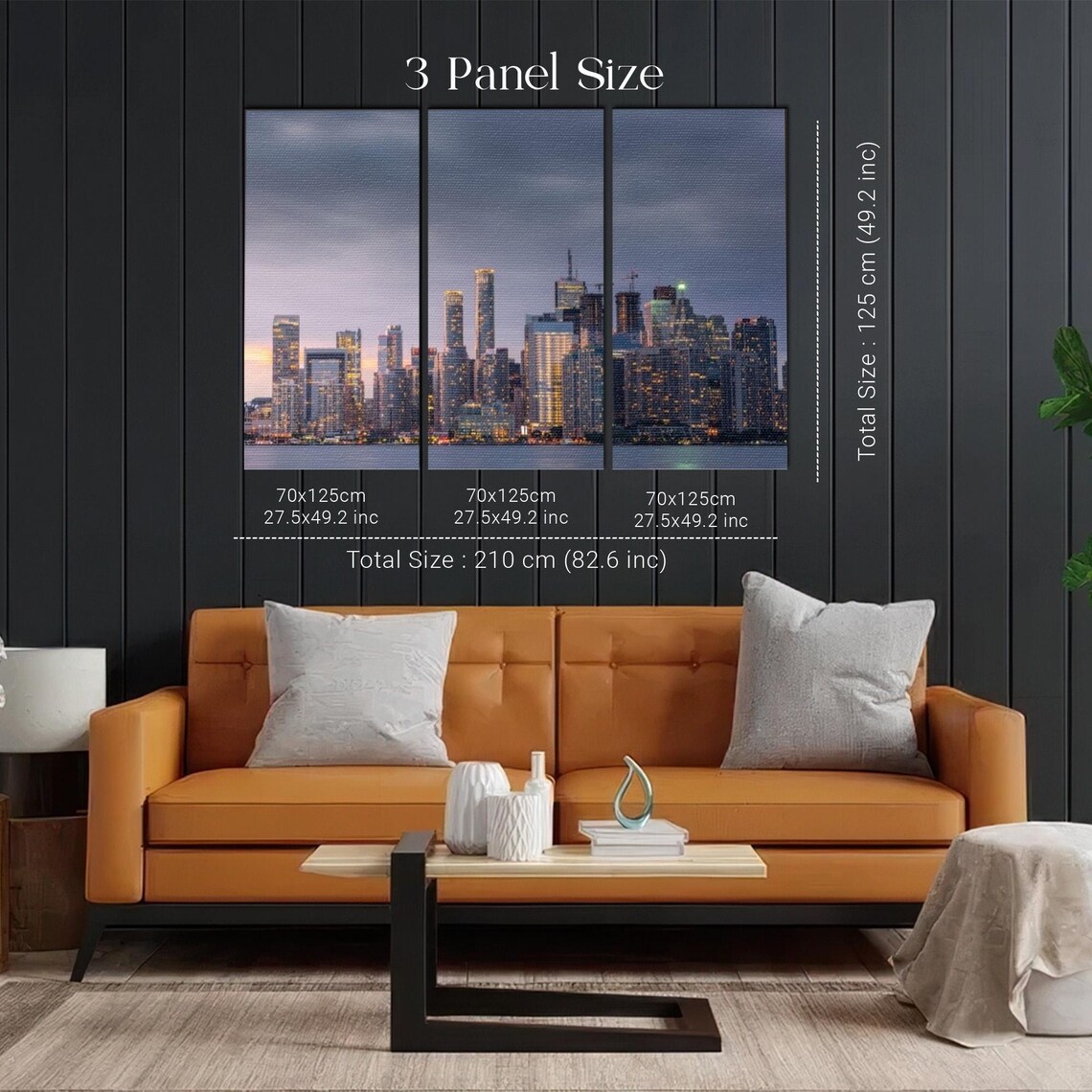 City Skyline at Dusk with Glowing Skyscraper Windows at Night Poster - Image 2