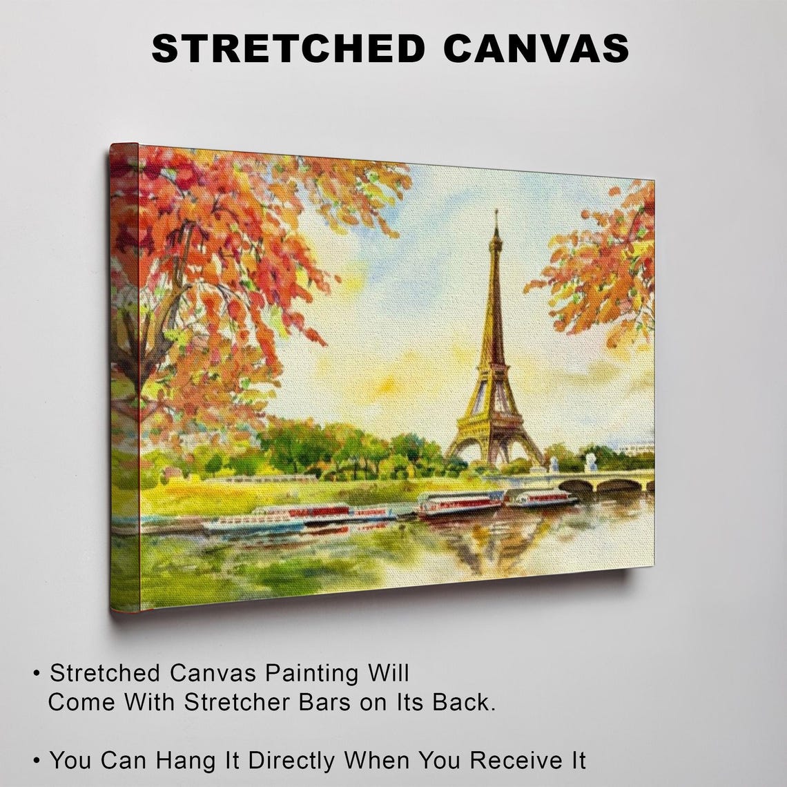 Seine River And Eiffel Tower View Oil Painting Decorative Wall Art Large Wall Art Modern Wall Decor Gift For Home Decor - Image 3