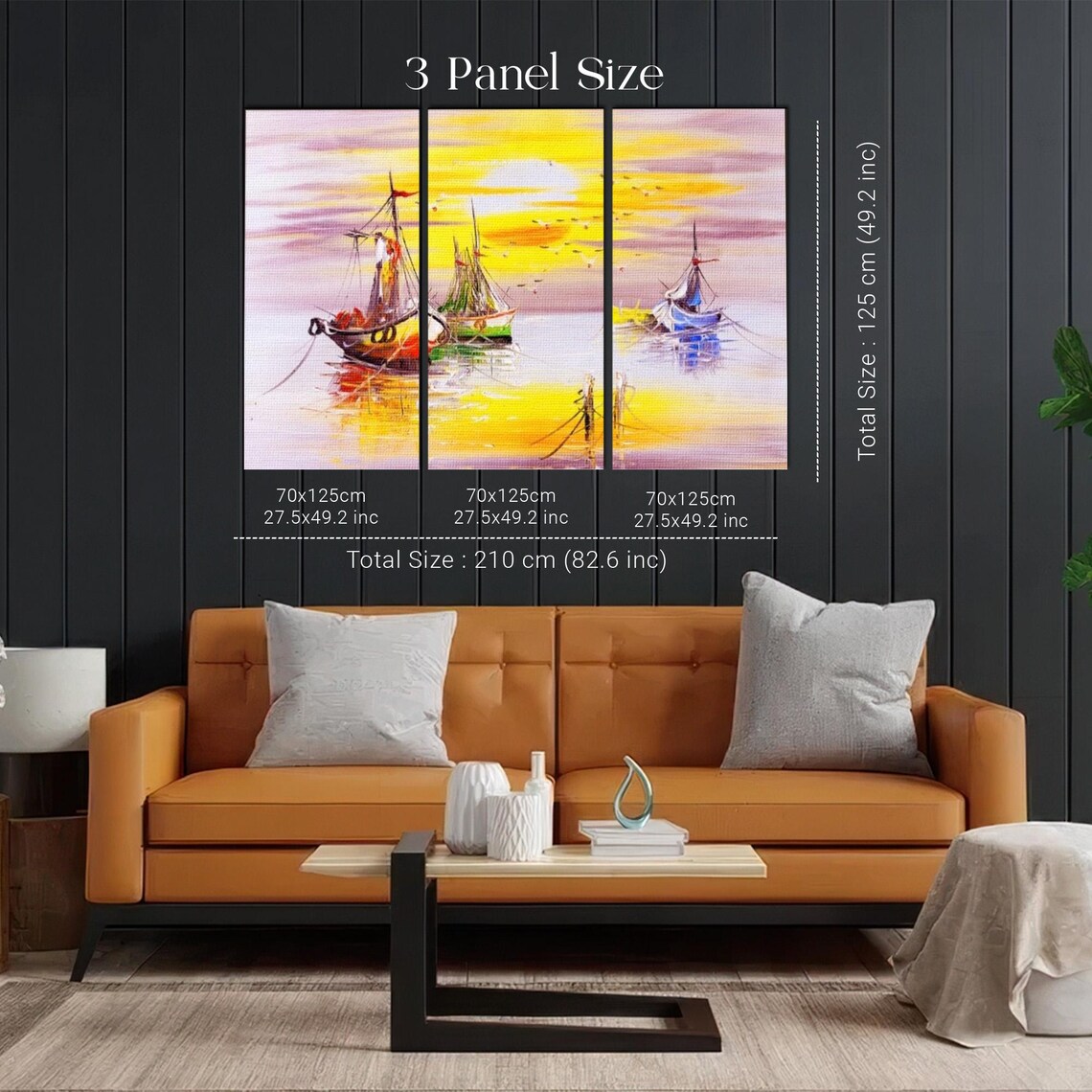 Colorful Fishing Boats Anchored At A Golden Sunrise Seascape Poster - Image 2