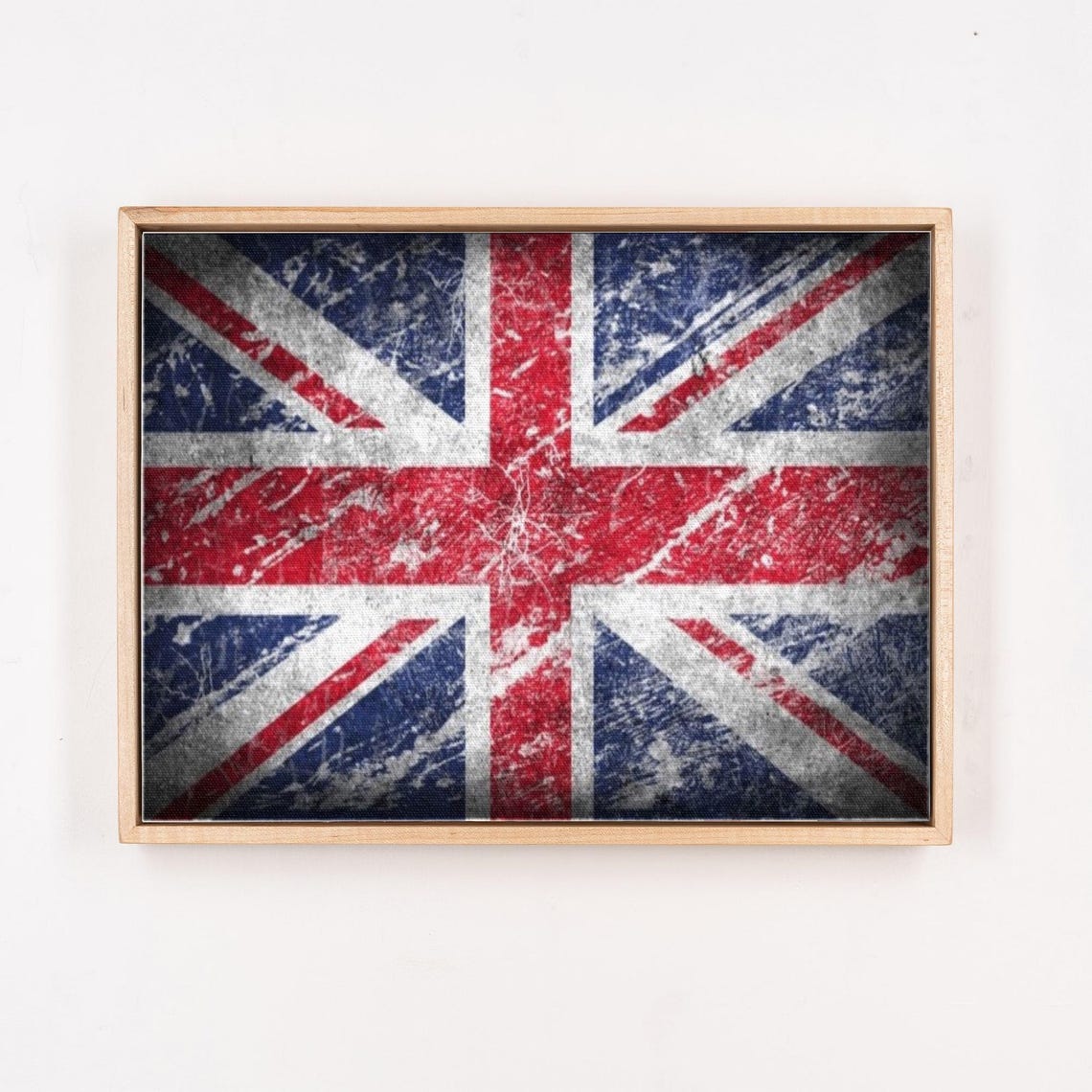 Distressed Vintage Union Jack British Flag with Worn Texture Poster - Image 4