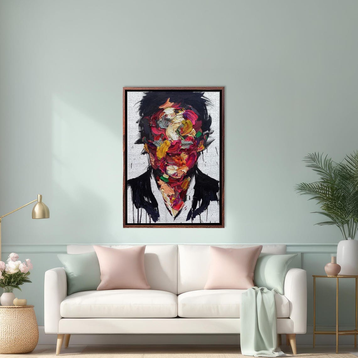 Abstract Face Painting With Bold Colorful Brushstrokes Poster