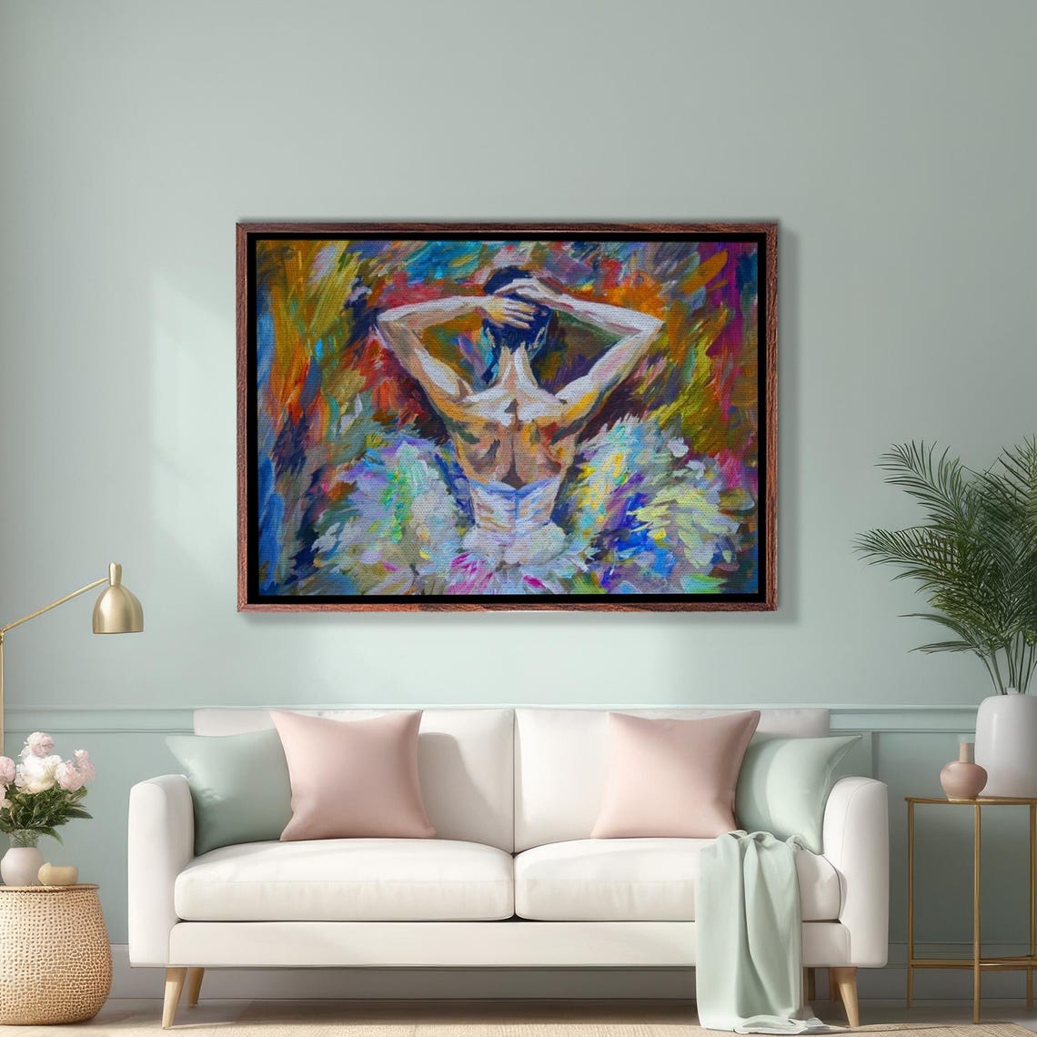 Ballerina Girl Oil Painting Style Decorative Wall Art Large Wall Art Surreal Wall Art Surreal Modern Wall Decor