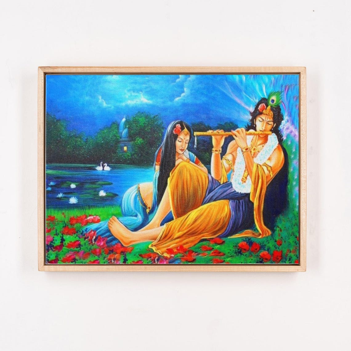 Indian Lovers Decorative Wall Art Illustration Wall Art Large Wall Art Housewarming Gifts Illustration Modern Wall Decor - Image 4