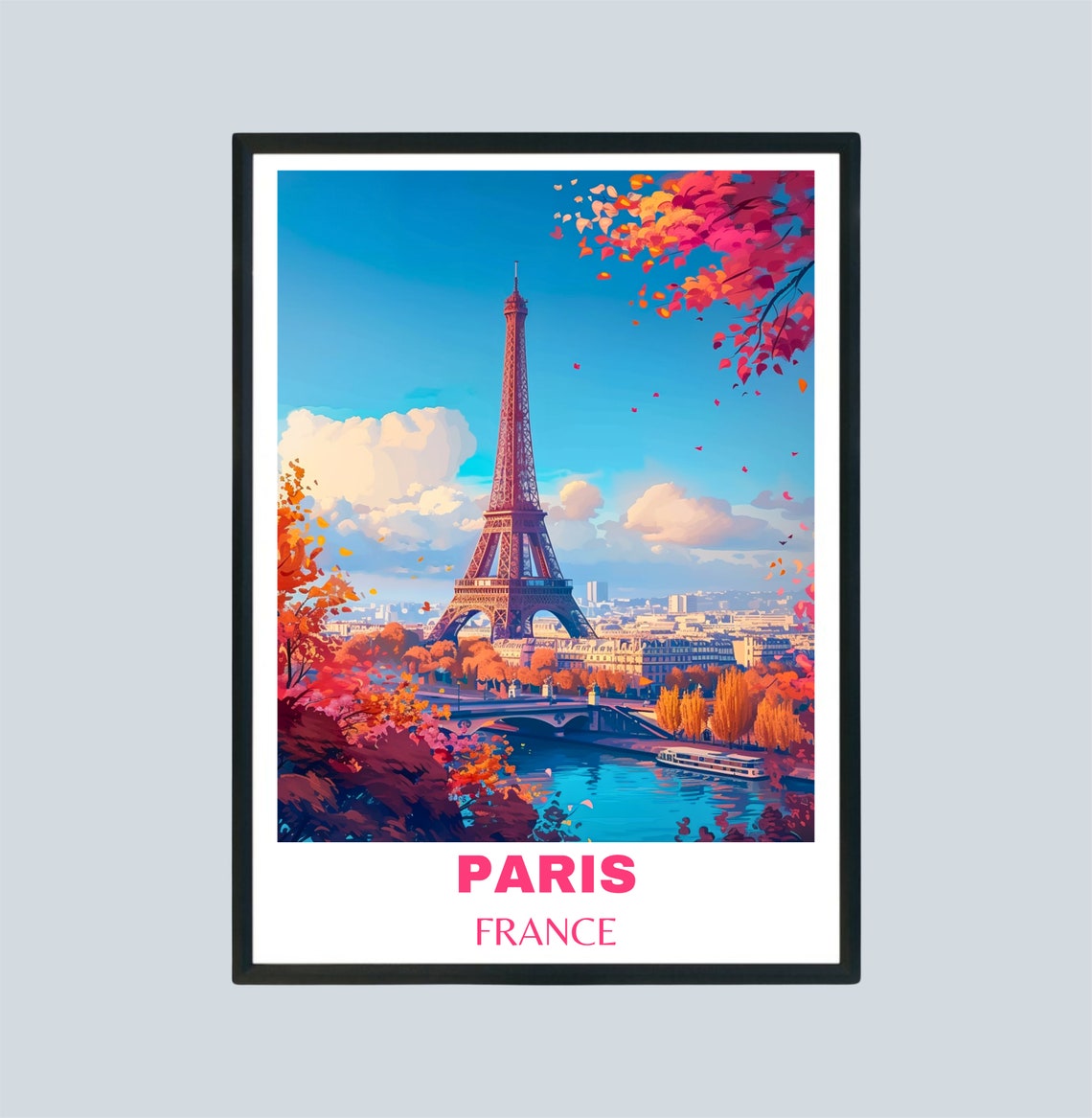 Paris Poster Travel Print France Wall Art Paris Travel Poster Print Paris City Wall Art France Travel Poster Travel Gift