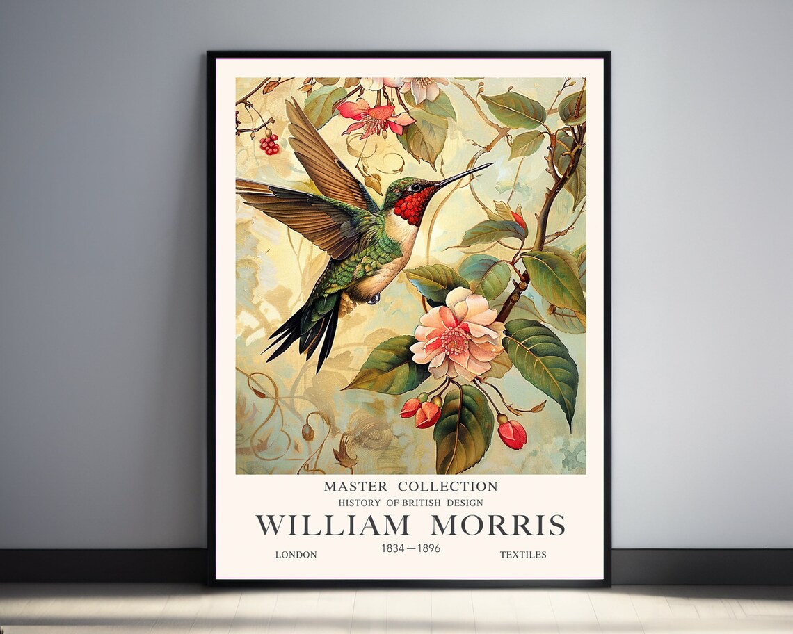William Morris Hummingbird Vintage Poster Print