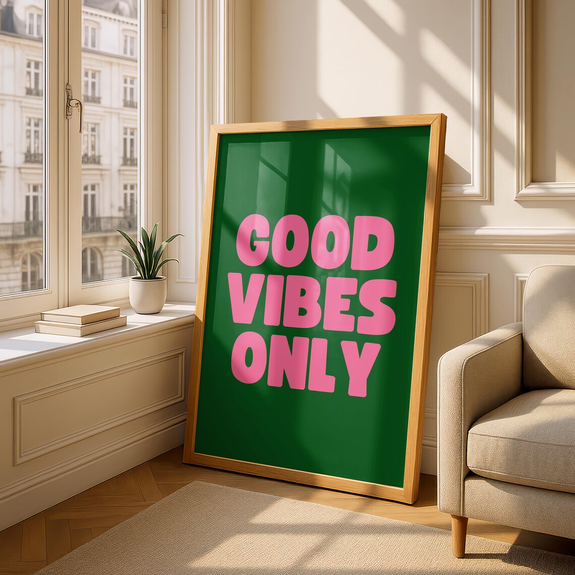 Good Vibes Only, Bold Typography Positive Affirmation