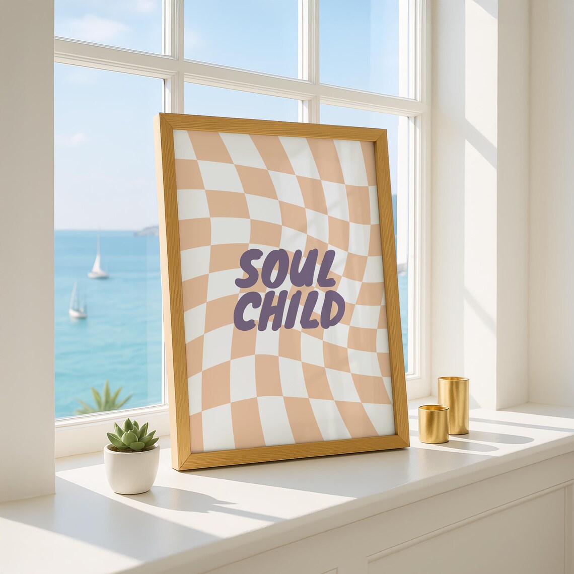 Soul Child Retro Music Poster Print, Groovy Typography