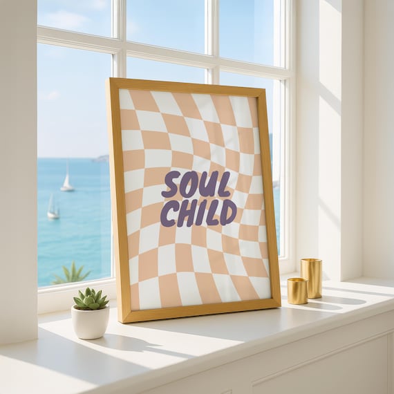 Soul Child Retro Music Poster Print, Groovy Typography