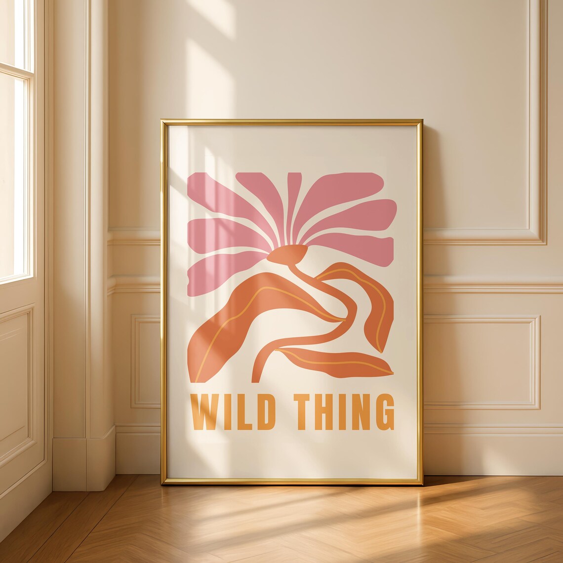 Wild Thing Retro Flower Typography Art Print