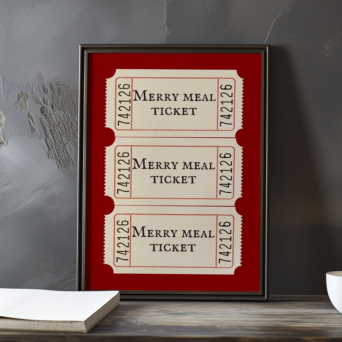 Merry Meal Ticket - Retro Vintage Inspired Holiday