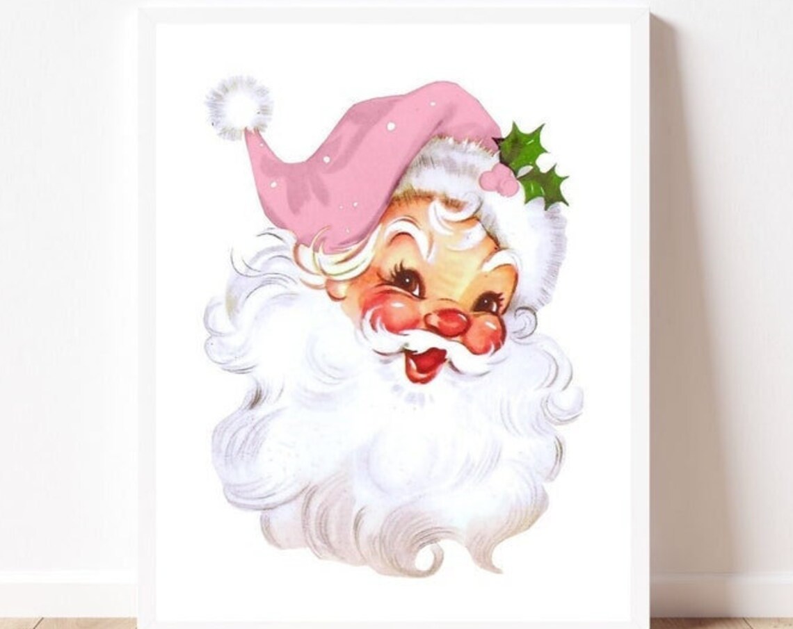 Santa Claus Vintage Retro Christmas Art Print