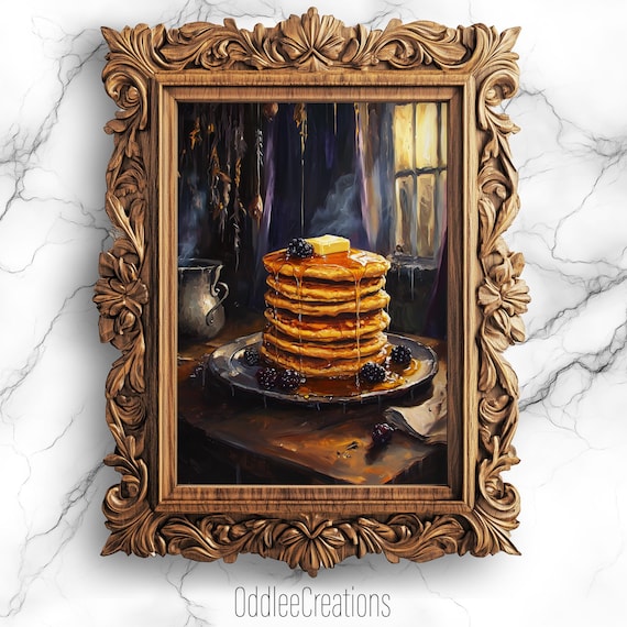 Gothic Pancake Stack Vintage Witch Cottage Art Print