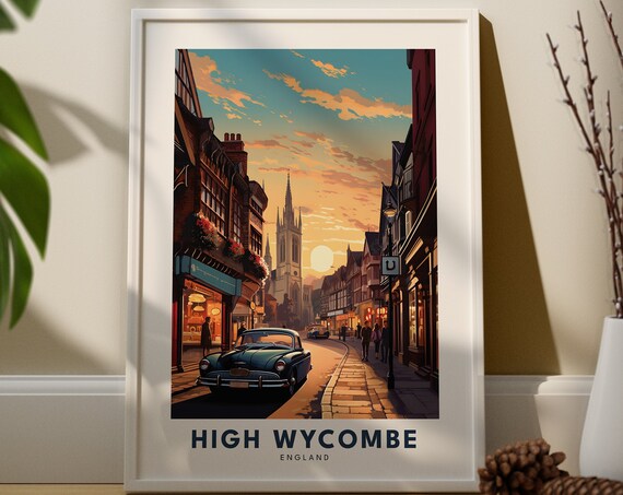 High Wycombe City Art Print Poster England Wall Hastings Gifts