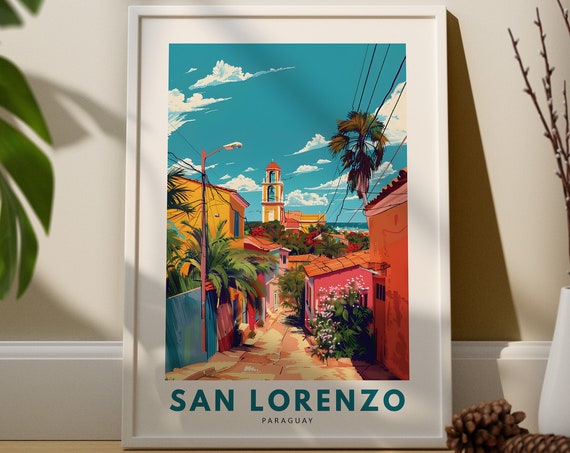 San Lorenzo Travel Art Print Poster Paraguay Wall Home Decor Hang