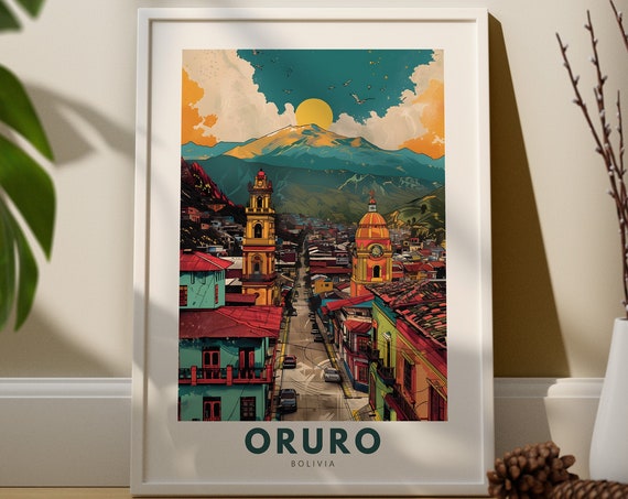 Oruro Travel Art Print Poster Bolivia Wall