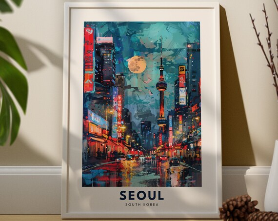 Seoul City Print Art Poster South Korea Wall Gifts Travel