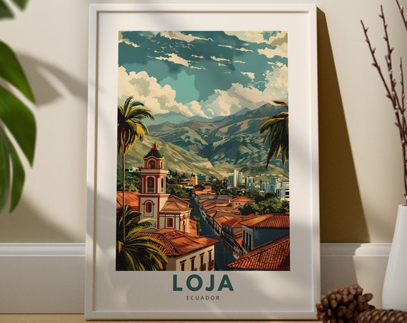 Loja Wall Art Print Travel Poster Ecuador Decor Hang