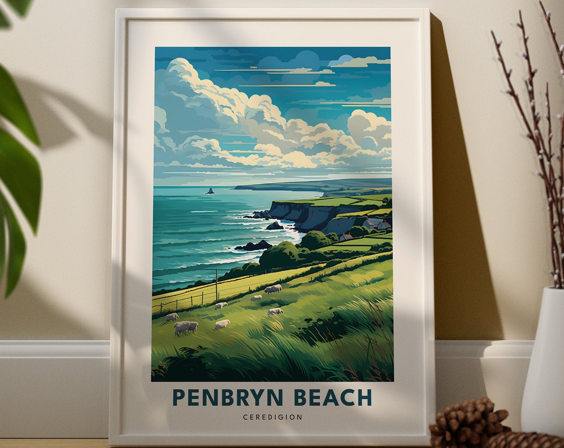 Penbryn Beach Ceredigion Dramatic Welsh Coastal Cliffs Poster