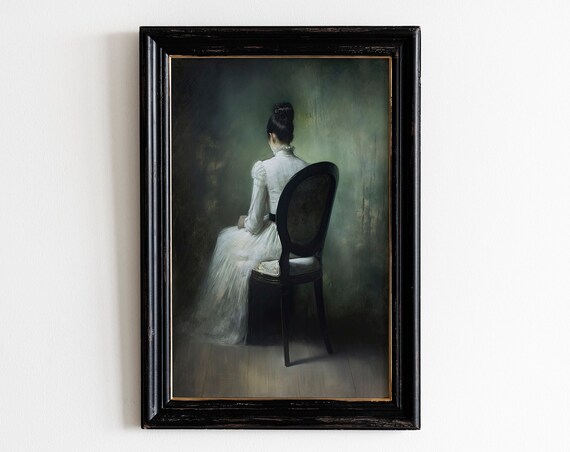 Lonely Woman Dark Academia Print Moody Gothic Wall Art Dark Cottagecore Witchy Decor And Gifts Wall Art