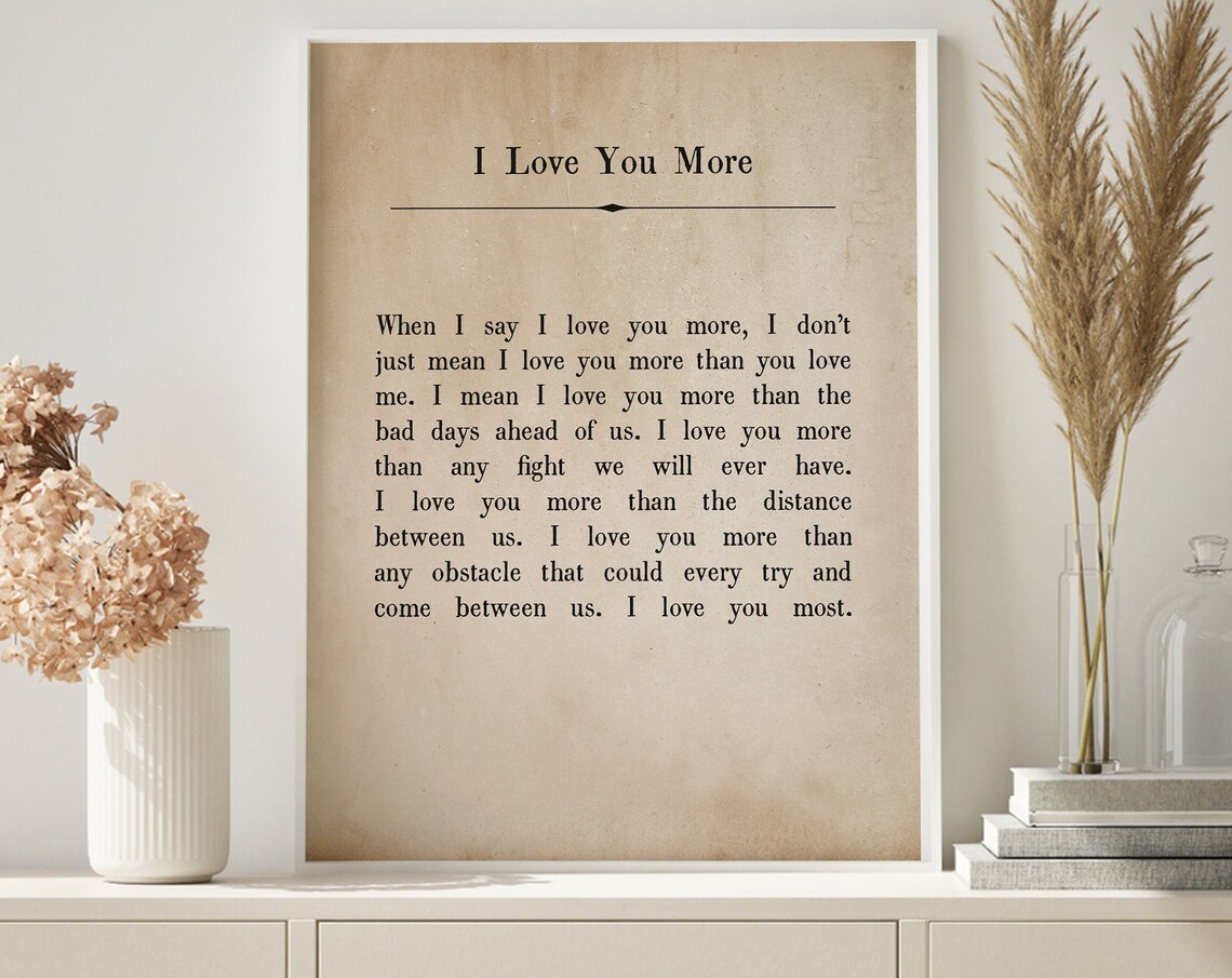 I Love You More Sign Master Bedroom Decor Over The Bed Sign Romantic Bedroom Sign I Love You Most Quote Bedroom Wall Art