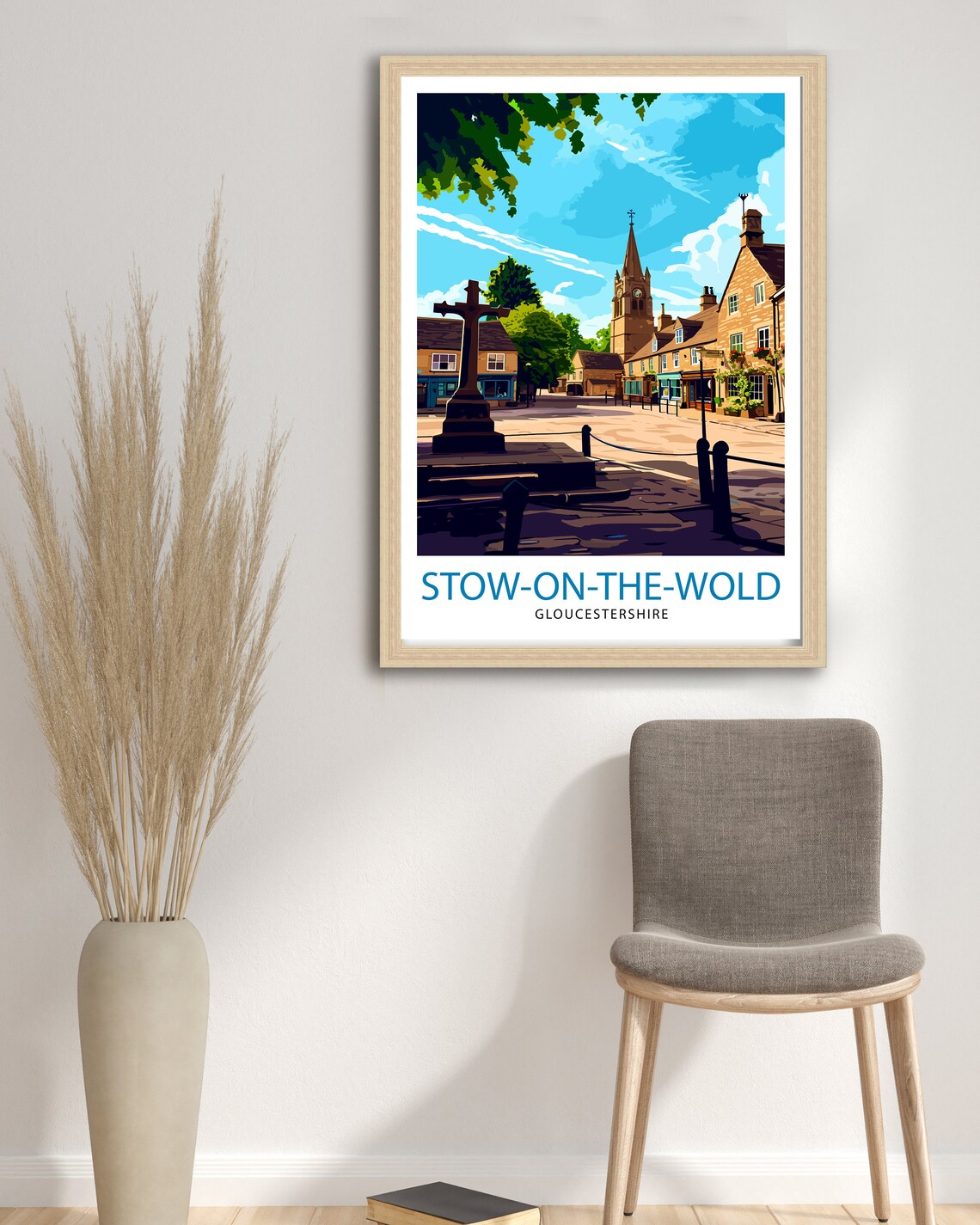 Stow On The Wold Gloucestershire Market Cross Square Travel Poster - Image 2
