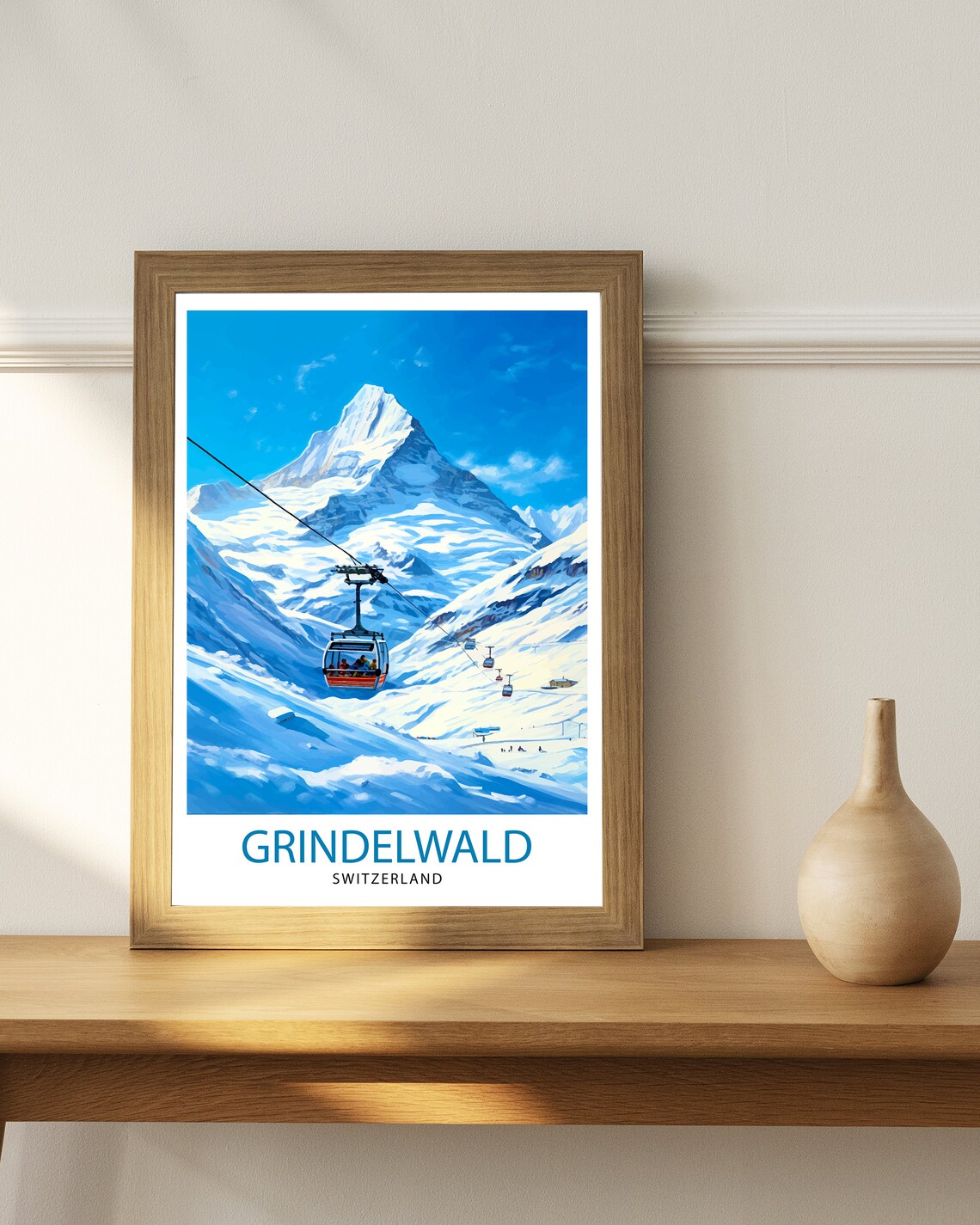 Grindelwald Switzerland Travel Poster, Europe Wall Decor - Image 2