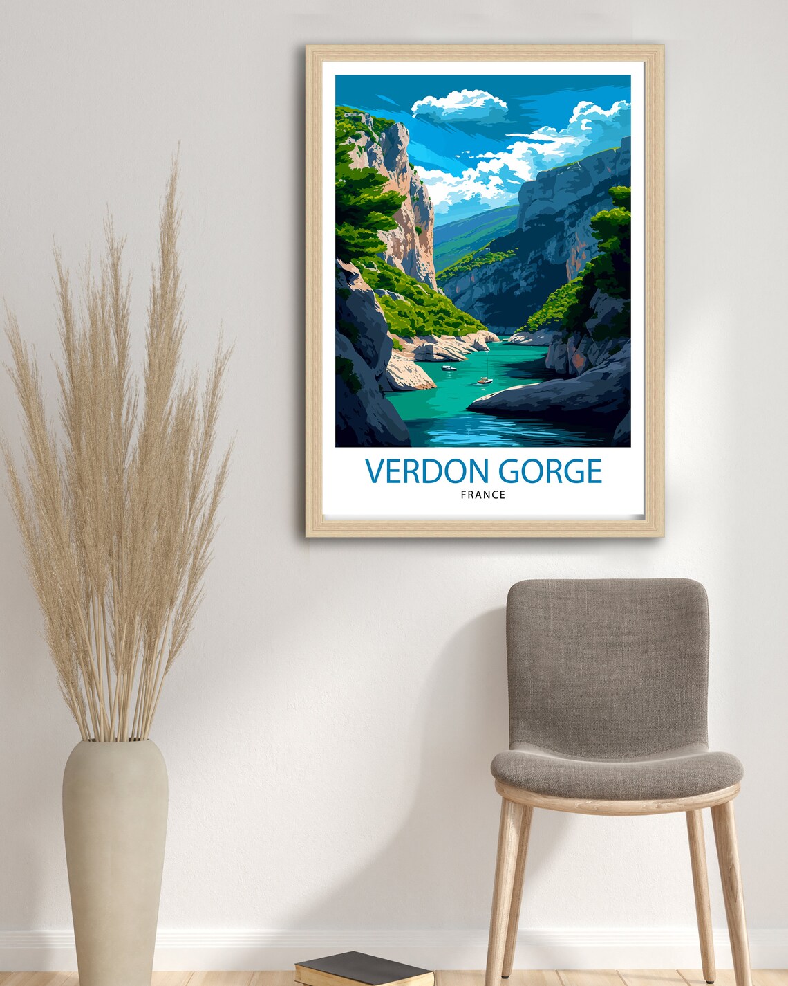 Verdon Gorge France Print Stunning Canyon Art Provence Landscape Poster Turquoise River Wall Decor French Riviera Illustration Outdoor - Image 2