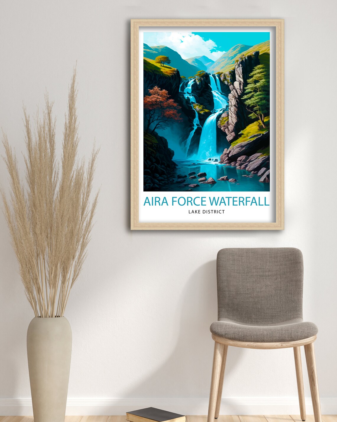 Aira Force Waterfall Travel Poster, Lake District - Image 3