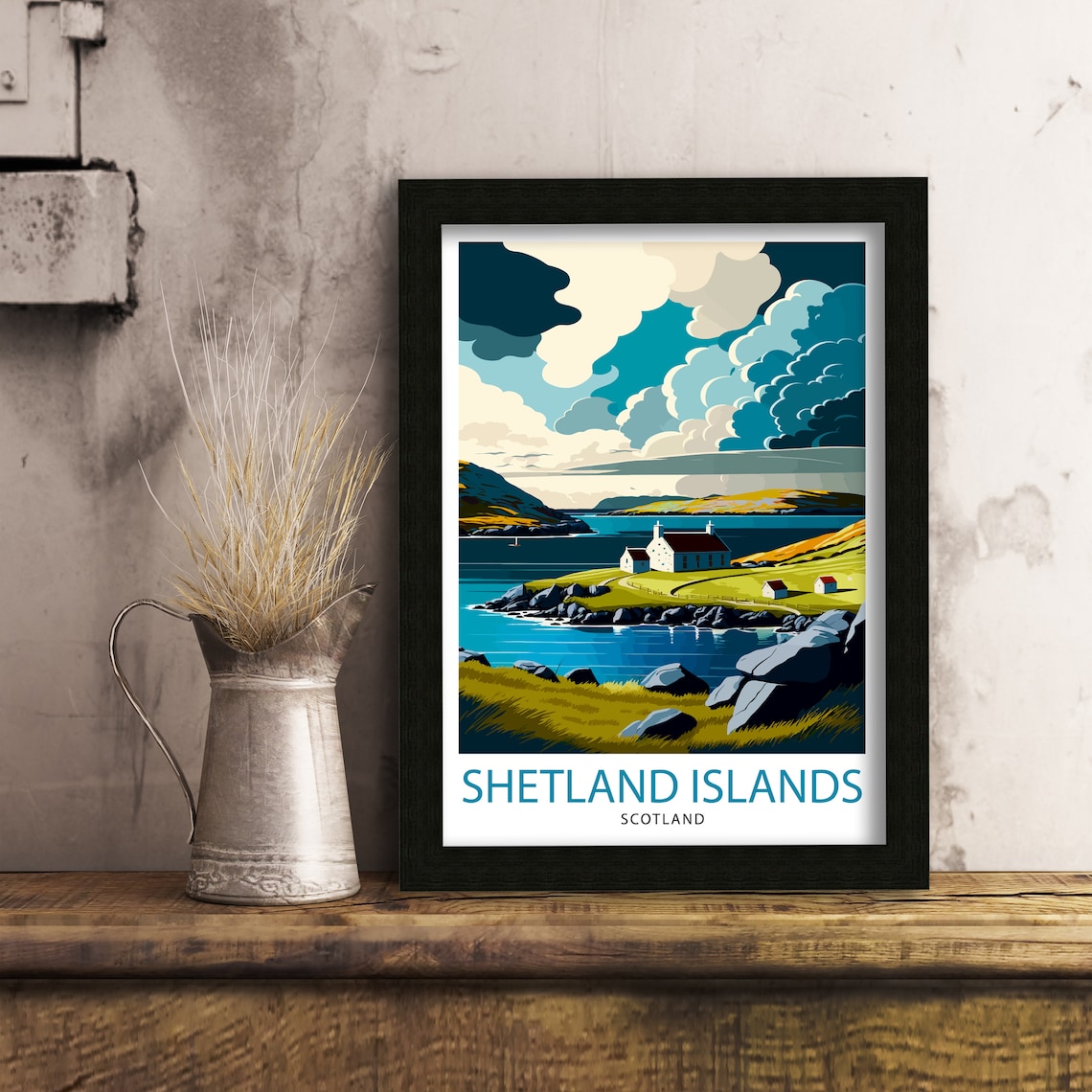 Shetland Islands Travel Poster, Scotland Art Print - Image 3