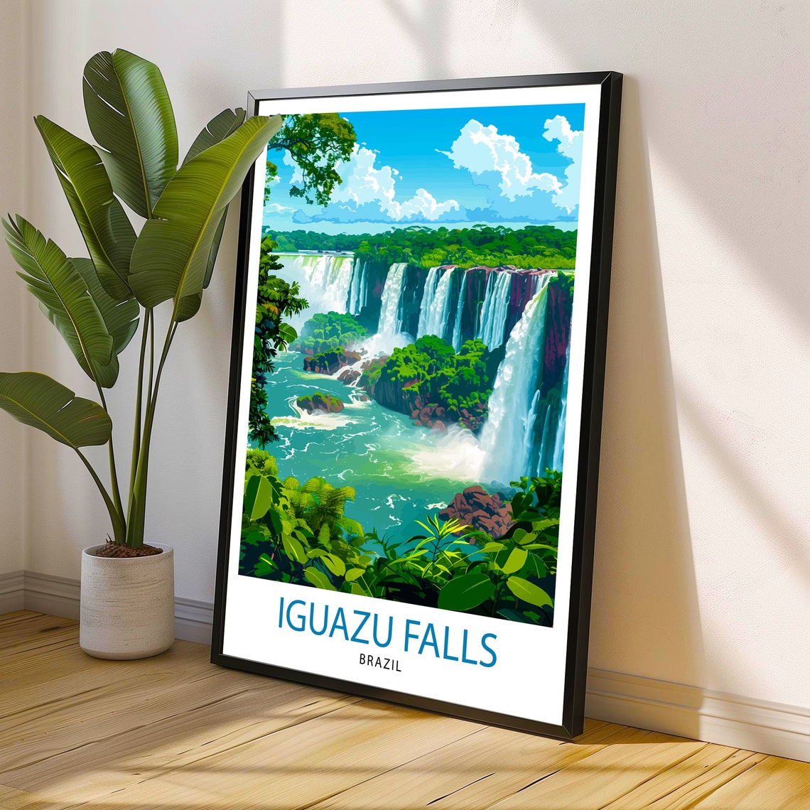 Iguazu Falls Argentina Travel Print Iguazu Wall Decor Iguazu Poster Argentina Travel Prints Iguazu Art Print Iguazu Illustration Iguazu Wall - Image 3